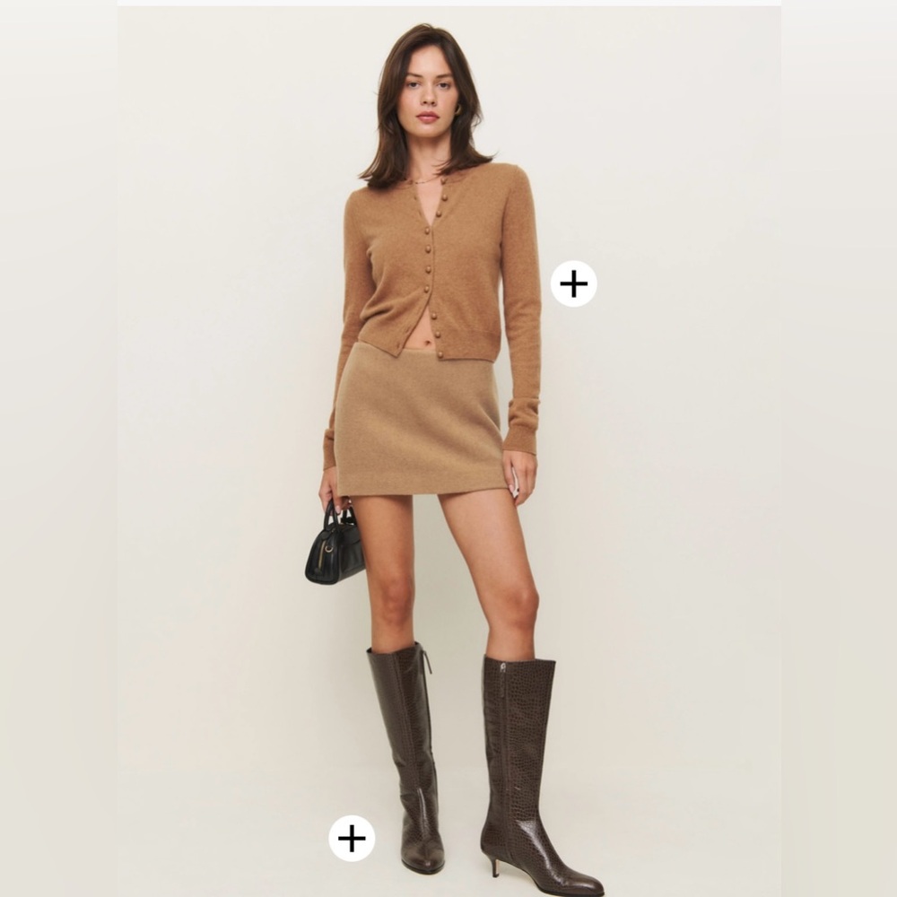 Reformation - Carla Low Waist Wool Skirt - Camel/Size 2 worn once!!!